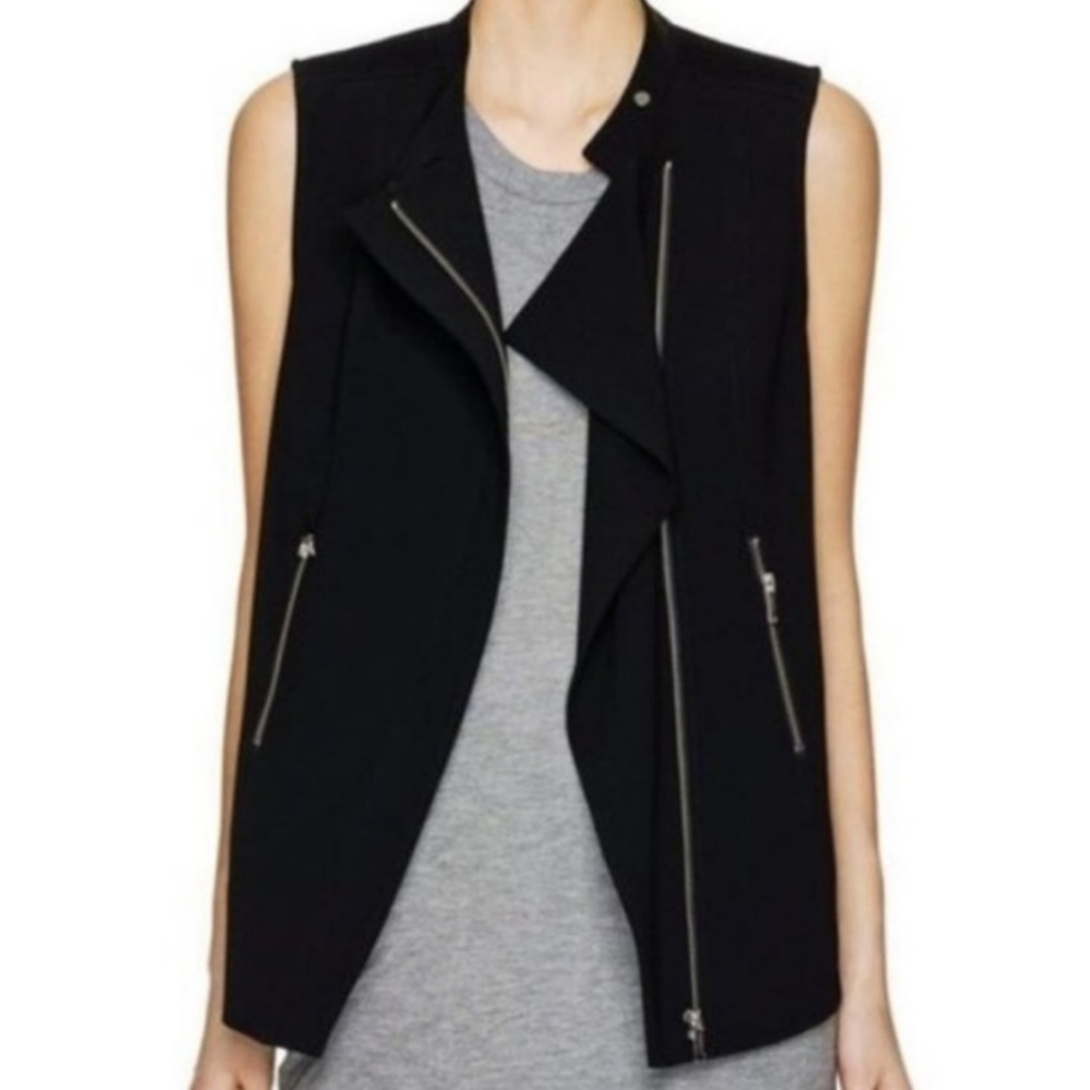 Herve Benard Black Moto Vest Size Medium 6/8
